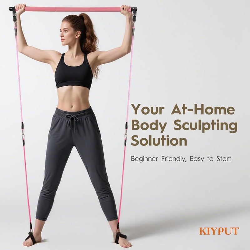 KIYPUT 9-Piece at Home Pilates Kit for Beginners & Women | Complete Pilates Equipment Set with Ring, Yoga Ball, Resistance Bands & Pilates Bar - Image 2